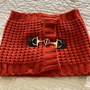 Peyton Equestrian Muffler. Knitted with toggle closure hardware. Brand New